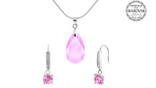 Conjunto Cleo Rosa con Swarovski Crystal