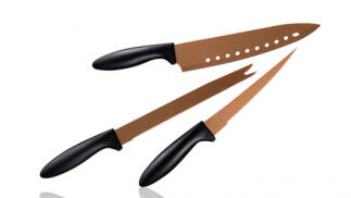 Set de 3 piezas de cuchillos de cobre